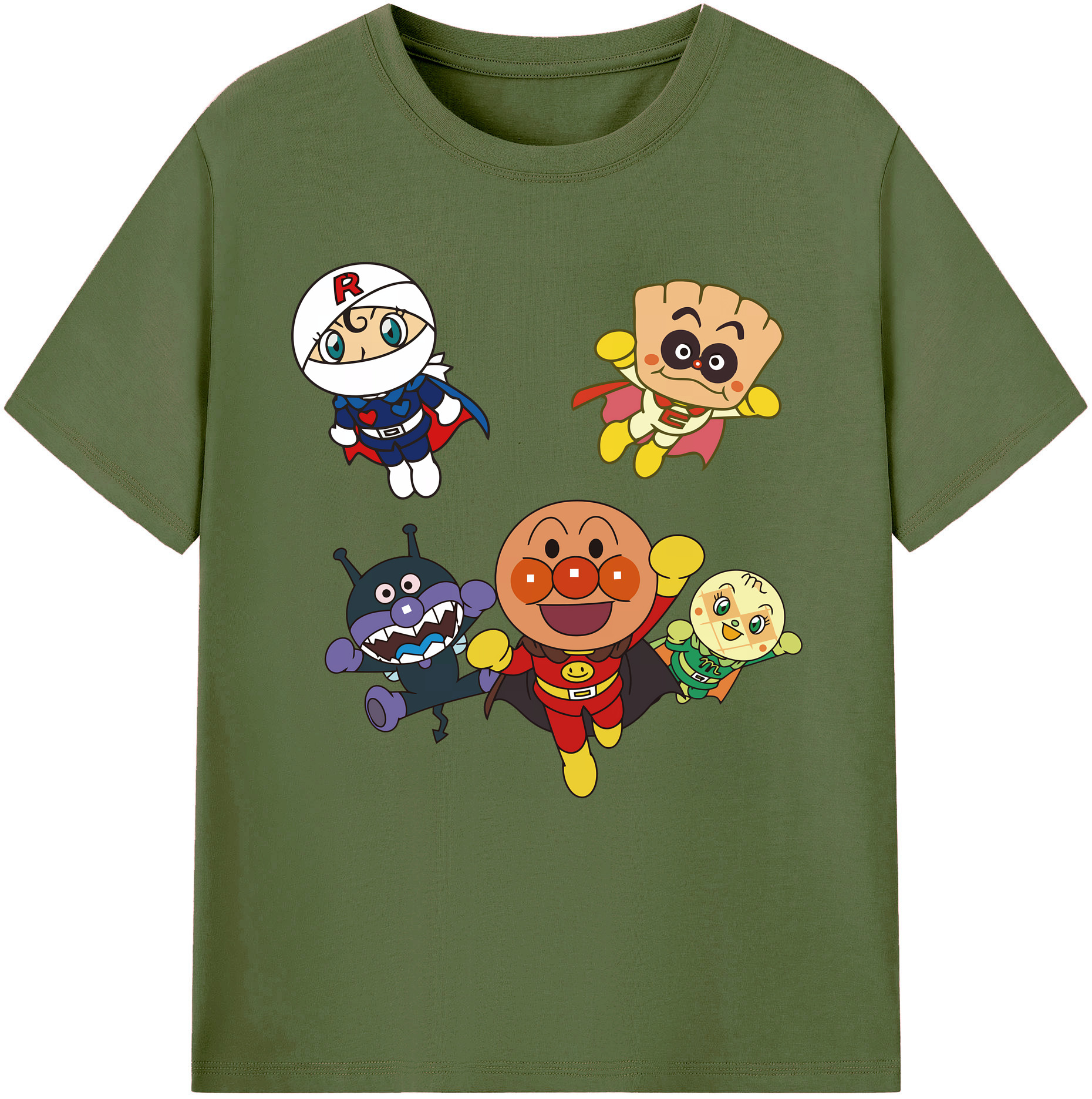（画像用） アンパンマン Anpanman 綿100％半袖Tシャツ（フロントプリント）